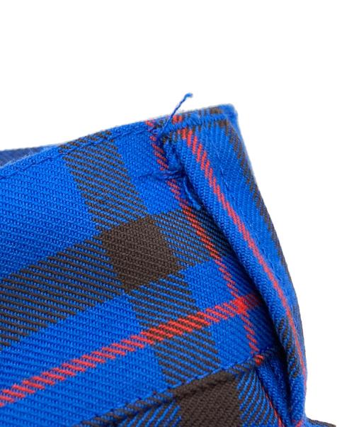 KIDILL（キディル）KIDILL (キディル) DOUBLE PANEL ZIP&STRAPS TARTAN PANTS KIDILL レッド×ブルー サイズ:42の古着・服飾アイテム