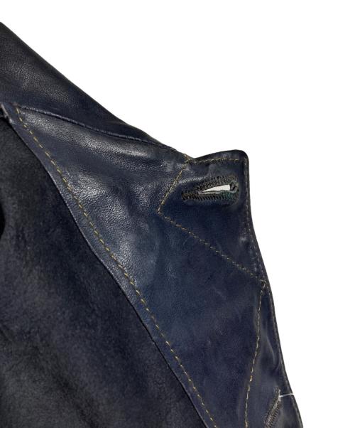 RRL（ダブルアールエル）RRL (ダブルアールエル) Indigo Dyed Leather Jacket/インディゴダイドレザージャケット ネイビー サイズ:Lの古着・服飾アイテム