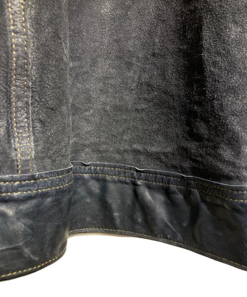 RRL（ダブルアールエル）RRL (ダブルアールエル) Indigo Dyed Leather Jacket/インディゴダイドレザージャケット ネイビー サイズ:Lの古着・服飾アイテム