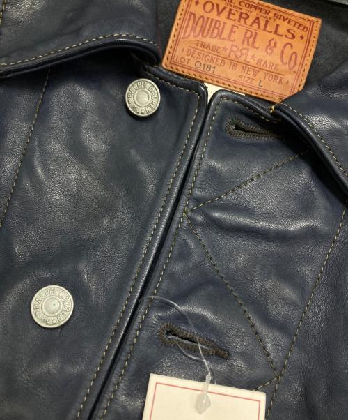 RRL（ダブルアールエル）RRL (ダブルアールエル) Indigo Dyed Leather Jacket/インディゴダイドレザージャケット ネイビー サイズ:Lの古着・服飾アイテム