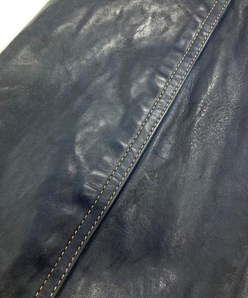 RRL（ダブルアールエル）RRL (ダブルアールエル) Indigo Dyed Leather Jacket/インディゴダイドレザージャケット ネイビー サイズ:Lの古着・服飾アイテム