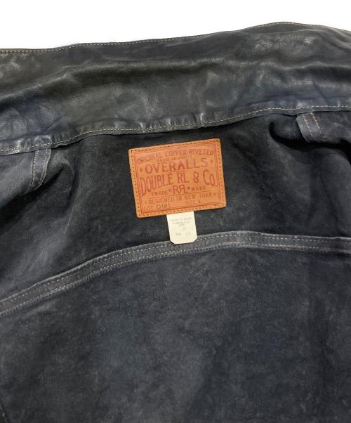 RRL（ダブルアールエル）RRL (ダブルアールエル) Indigo Dyed Leather Jacket/インディゴダイドレザージャケット ネイビー サイズ:Lの古着・服飾アイテム