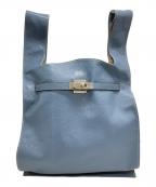 beautiful peopleビューティフルピープル）の古着「large market bag in shrink leather」｜ブルー