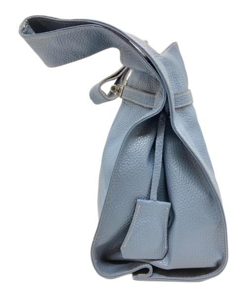 beautiful people（ビューティフルピープル）beautiful people (ビューティフルピープル) large market bag in shrink leather ブルーの古着・服飾アイテム