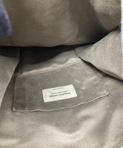 beautiful people（ビューティフルピープル）beautiful people (ビューティフルピープル) large market bag in shrink leather ブルーの古着・服飾アイテム