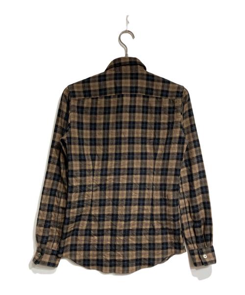 COMME des GARCONS HOMME PLUS（コムデギャルソンオムプリュス）COMME des GARCONS HOMME PLUS (コムデギャルソンオムプリュス) チェックネルシャツ ブラウン サイズ:Sの古着・服飾アイテム