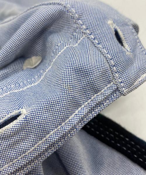 COMME des GARCONS JUNYA WATANABE MAN（コム デ ギャルソン ジュンヤ ワタナベ マン）COMME des GARCONS JUNYA WATANABE MAN BROOKS BROTHERS (ブルックスブラザーズ) ウール切替オックスフォードシャツ/oxford shirt ブルー サイズ:SSの古着・服飾アイテム