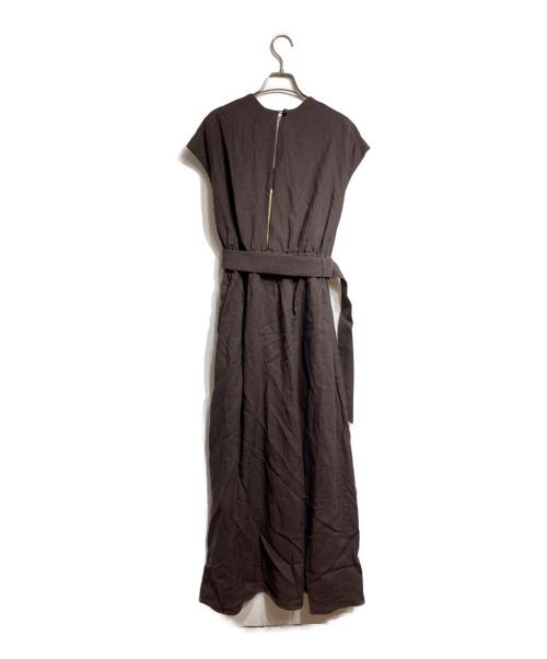 BLUEBIRD BOULEVARD（ブルーバードブルバード）BLUEBIRD BOULEVARD (ブルーバードブルバード) ノースリーブリネンワンピース/sleeveless linen dress ブラウン サイズ:Mの古着・服飾アイテム