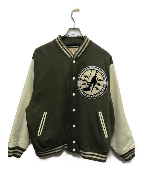 Hysteric Glamour（ヒステリックグラマー）Hysteric Glamour (ヒステリックグラマー) 袖レザースタジャン オリーブ サイズ:FREEの古着・服飾アイテム