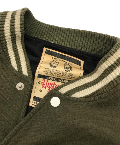 Hysteric Glamour（ヒステリックグラマー）Hysteric Glamour (ヒステリックグラマー) 袖レザースタジャン オリーブ サイズ:FREEの古着・服飾アイテム