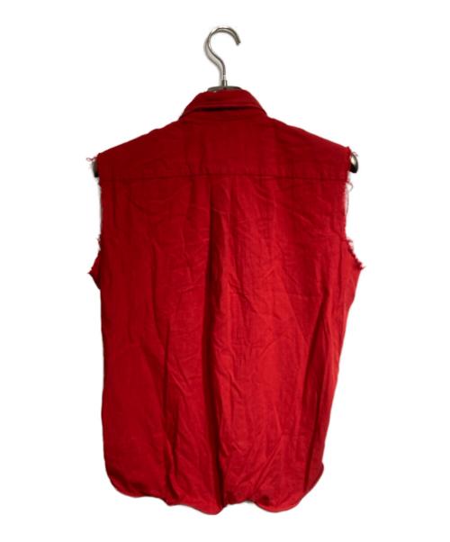NUMBER (N)INE（ナンバーナイン）NUMBER (N)INE (ナンバーナイン) カットオフワイヤーシャツ/Cut-off wire shirt レッド サイズ:Sの古着・服飾アイテム