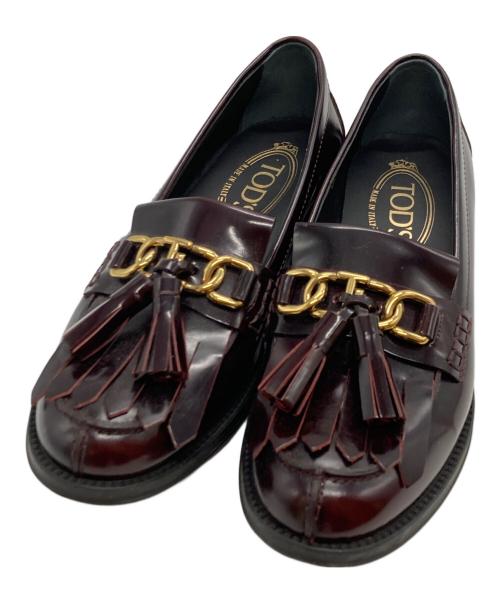 TOD'S（トッズ）TOD'S (トッズ) タッセルローファー ボルドー サイズ:35・1/2の古着・服飾アイテム