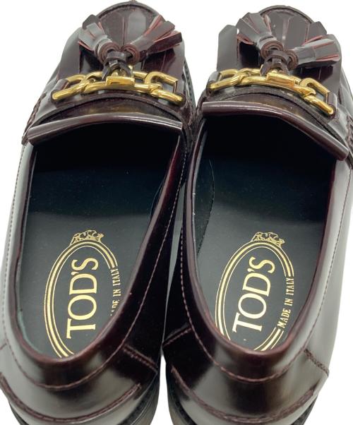 TOD'S（トッズ）TOD'S (トッズ) タッセルローファー ボルドー サイズ:35・1/2の古着・服飾アイテム