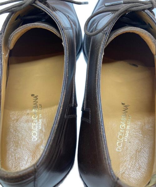 DOLCE & GABBANA（ドルチェ＆ガッバーナ）DOLCE & GABBANA (ドルチェ＆ガッバーナ) 内羽根レザーシューズ ブラウン サイズ:6・1/2の古着・服飾アイテム