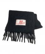 MARNIマルニ）の古着「ロゴパッチアルパカマフラー/Logo Patch Alpaca Scarf」｜ブラック