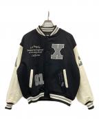 X-LARGEエクストララージ）の古着「スタジャン」｜ブラック×ベージュ