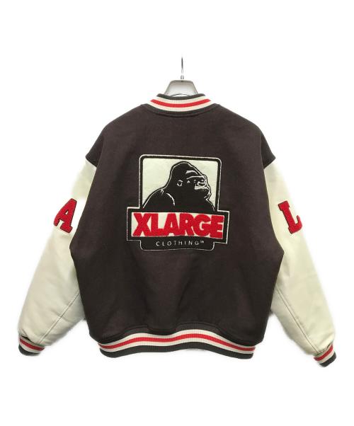 X-LARGE（エクストララージ）X-LARGE (エクストララージ) OG LOGO VARSITY JACKET ブラウン×ベージュ サイズ:Ｌの古着・服飾アイテム