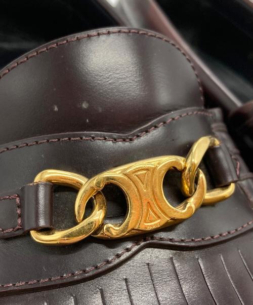 CELINE（セリーヌ）CELINE (セリーヌ) トリオンフ チェーン マーガレット ローファー/Celine Margaret Loafer with Triomphe Chain ブラウン サイズ:38の古着・服飾アイテム