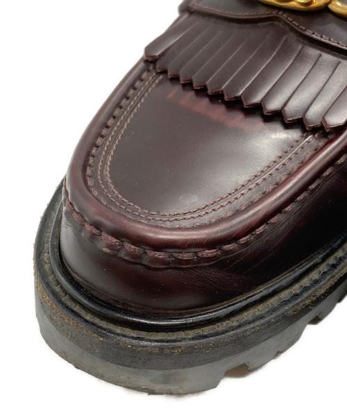 CELINE（セリーヌ）CELINE (セリーヌ) トリオンフ チェーン マーガレット ローファー/Celine Margaret Loafer with Triomphe Chain ブラウン サイズ:38の古着・服飾アイテム