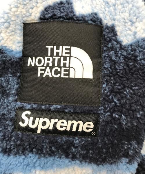 THE NORTH FACE（ザ ノース フェイス）THE NORTH FACE (ザ ノース フェイス) Supreme (シュプリーム) Bleached Denim Print Fleece Jacket ネイビー×ブルー サイズ:Mの古着・服飾アイテム