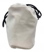 MM6 Maison Margielaエムエムシックスメゾンマルジェラ）の古着「ロゴ巾着ショルダーバッグ」｜ホワイト×ブラック