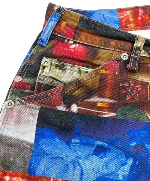 SUPREME（シュプリーム）Supreme (シュプリーム) Nas and DMX Collage Double Knee Denim Painter レッド×ブラック サイズ:30の古着・服飾アイテム