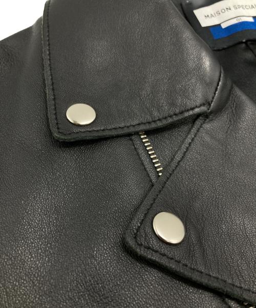 MAISON SPECIAL（メゾンスペシャル）MAISON SPECIAL (メゾンスペシャル) Lamb leather Prime-Over Double Rider Jacket/ラムレザー プライムオーバー ダブルライダース ジャケット ブラック サイズ:01の古着・服飾アイテム
