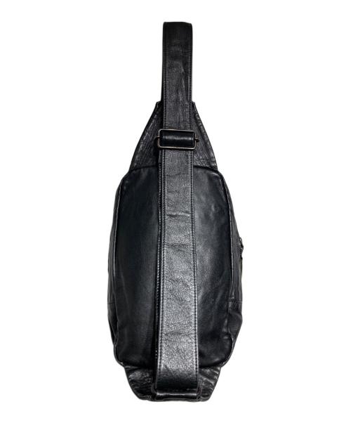 Yohji Yamamoto pour homme（ヨウジヤマモト プールオム）Yohji Yamamoto pour homme (ヨウジヤマモト プールオム) カウレザーウエストバッグ ブラックの古着・服飾アイテム