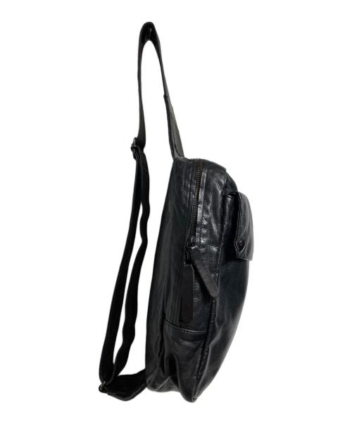 Yohji Yamamoto pour homme（ヨウジヤマモト プールオム）Yohji Yamamoto pour homme (ヨウジヤマモト プールオム) カウレザーウエストバッグ ブラックの古着・服飾アイテム