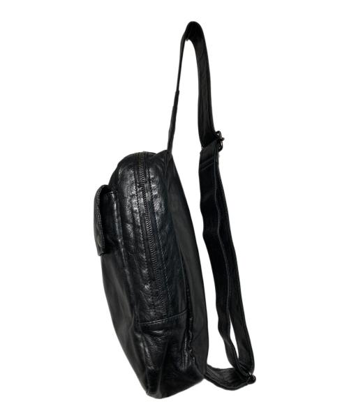 Yohji Yamamoto pour homme（ヨウジヤマモト プールオム）Yohji Yamamoto pour homme (ヨウジヤマモト プールオム) カウレザーウエストバッグ ブラックの古着・服飾アイテム