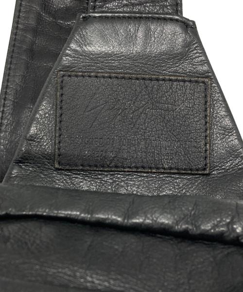 Yohji Yamamoto pour homme（ヨウジヤマモト プールオム）Yohji Yamamoto pour homme (ヨウジヤマモト プールオム) カウレザーウエストバッグ ブラックの古着・服飾アイテム