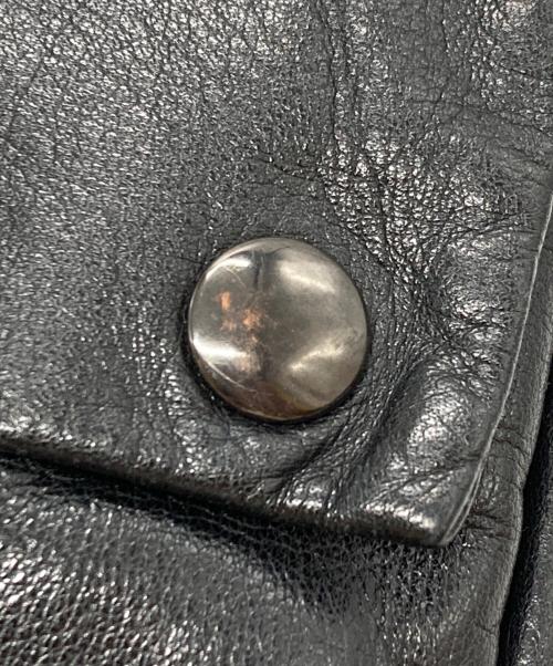 Yohji Yamamoto pour homme（ヨウジヤマモト プールオム）Yohji Yamamoto pour homme (ヨウジヤマモト プールオム) カウレザーウエストバッグ ブラックの古着・服飾アイテム