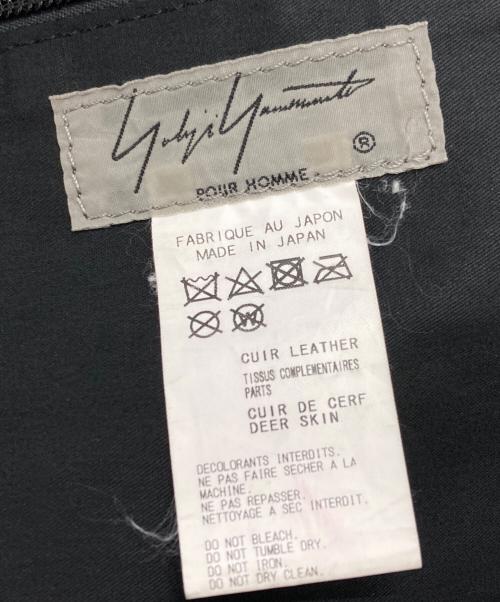 Yohji Yamamoto pour homme（ヨウジヤマモト プールオム）Yohji Yamamoto pour homme (ヨウジヤマモト プールオム) カウレザーウエストバッグ ブラックの古着・服飾アイテム