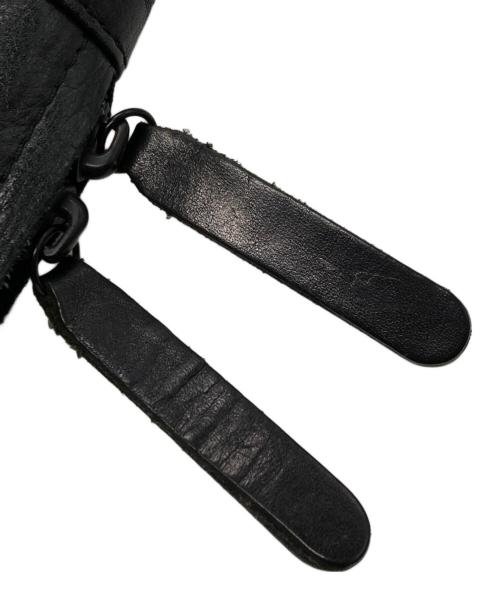 Yohji Yamamoto pour homme（ヨウジヤマモト プールオム）Yohji Yamamoto pour homme (ヨウジヤマモト プールオム) カウレザーウエストバッグ ブラックの古着・服飾アイテム