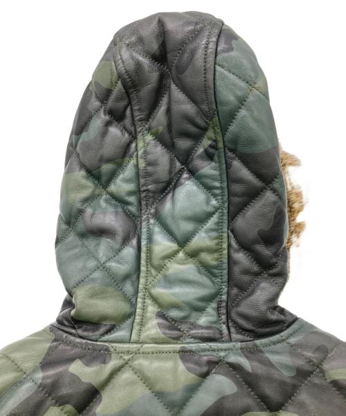 SUPREME（シュプリーム）Supreme (シュプリーム) Quilted Leather Hooded Jacket グリーン サイズ:Sの古着・服飾アイテム