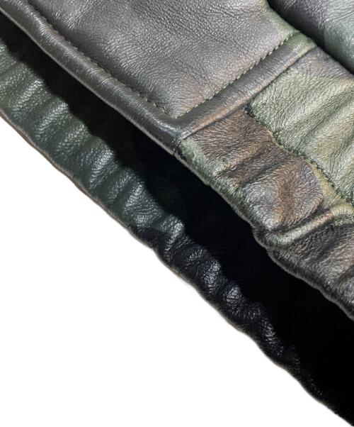 SUPREME（シュプリーム）Supreme (シュプリーム) Quilted Leather Hooded Jacket グリーン サイズ:Sの古着・服飾アイテム