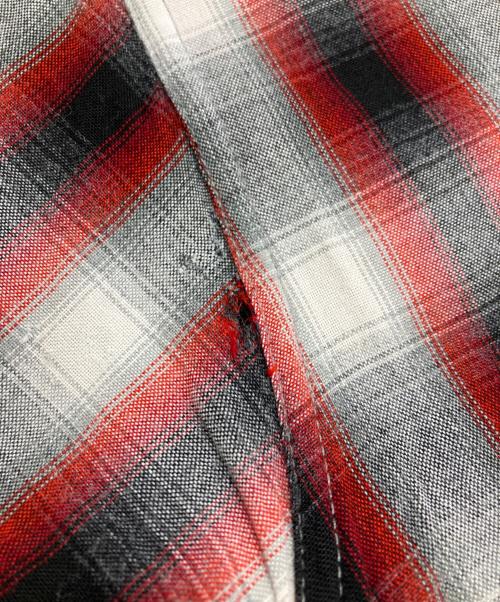 TOWN CRAFT（タウンクラフト）TOWN CRAFT (タウンクラフト) シャドーチェックオープンカラーシャツ/Open collar shirt レッド×ブラック サイズ:Sの古着・服飾アイテム