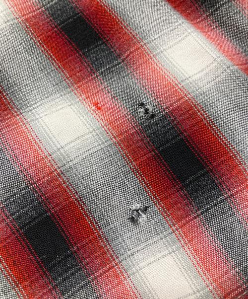 TOWN CRAFT（タウンクラフト）TOWN CRAFT (タウンクラフト) シャドーチェックオープンカラーシャツ/Open collar shirt レッド×ブラック サイズ:Sの古着・服飾アイテム