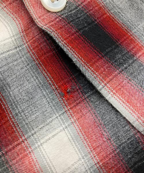 TOWN CRAFT（タウンクラフト）TOWN CRAFT (タウンクラフト) シャドーチェックオープンカラーシャツ/Open collar shirt レッド×ブラック サイズ:Sの古着・服飾アイテム