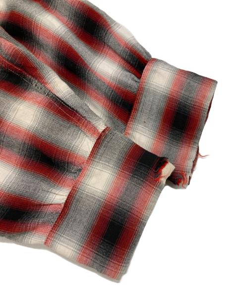 TOWN CRAFT（タウンクラフト）TOWN CRAFT (タウンクラフト) シャドーチェックオープンカラーシャツ/Open collar shirt レッド×ブラック サイズ:Sの古着・服飾アイテム