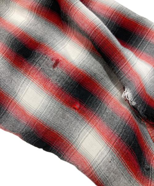 TOWN CRAFT（タウンクラフト）TOWN CRAFT (タウンクラフト) シャドーチェックオープンカラーシャツ/Open collar shirt レッド×ブラック サイズ:Sの古着・服飾アイテム