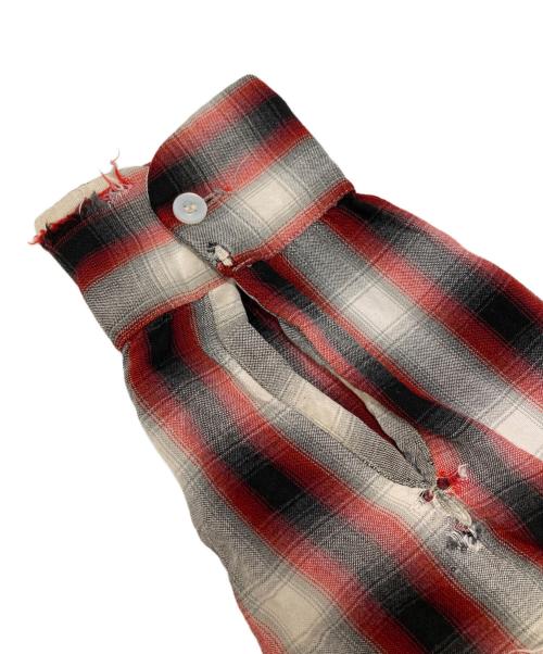 TOWN CRAFT（タウンクラフト）TOWN CRAFT (タウンクラフト) シャドーチェックオープンカラーシャツ/Open collar shirt レッド×ブラック サイズ:Sの古着・服飾アイテム