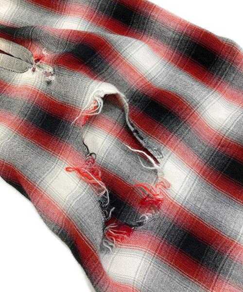 TOWN CRAFT（タウンクラフト）TOWN CRAFT (タウンクラフト) シャドーチェックオープンカラーシャツ/Open collar shirt レッド×ブラック サイズ:Sの古着・服飾アイテム