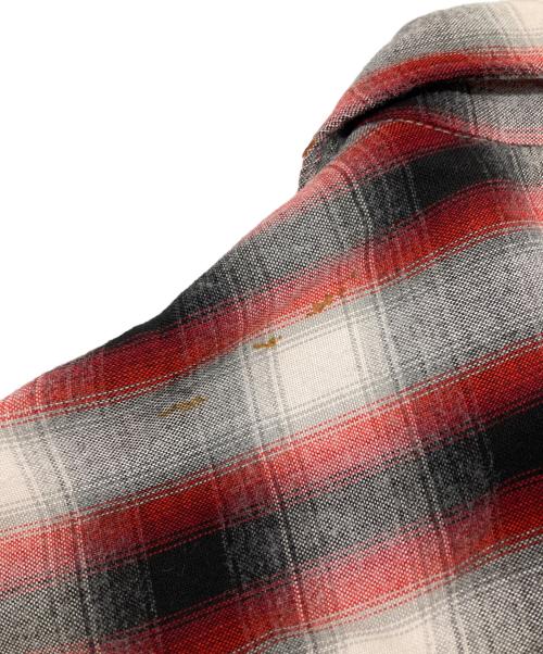 TOWN CRAFT（タウンクラフト）TOWN CRAFT (タウンクラフト) シャドーチェックオープンカラーシャツ/Open collar shirt レッド×ブラック サイズ:Sの古着・服飾アイテム