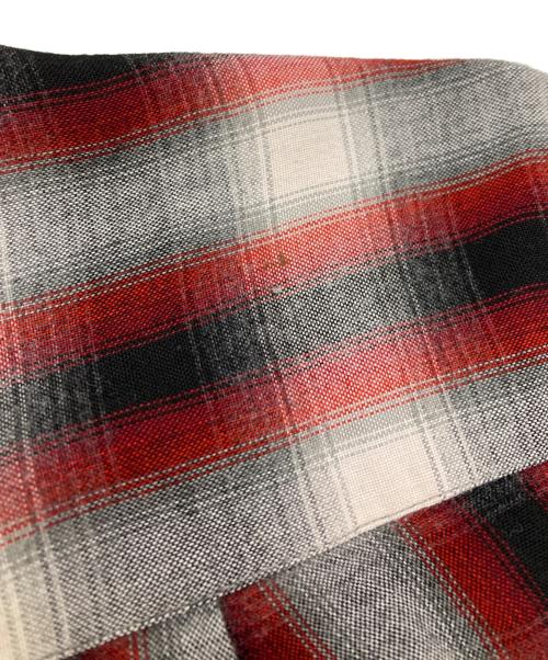 TOWN CRAFT（タウンクラフト）TOWN CRAFT (タウンクラフト) シャドーチェックオープンカラーシャツ/Open collar shirt レッド×ブラック サイズ:Sの古着・服飾アイテム