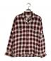 TOWN CRAFT（タウンクラフト）の古着「シャドーチェックオープンカラーシャツ/Open collar shirt」｜レッド×ブラック