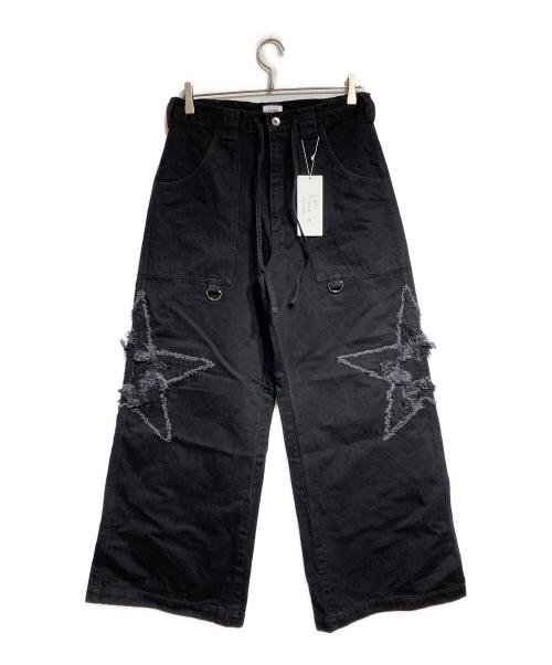TASKS（タスク）TASKS (タスク) ダメージデザインデニムパンツ/Damaged design denim pants ブラック サイズ:FREEの古着・服飾アイテム