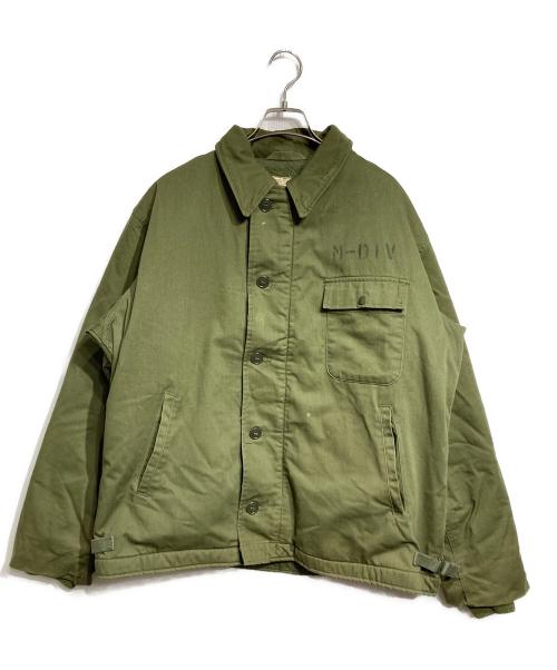 U'S NAVY（アメリカ海軍）U'S NAVY (アメリカ海軍) A-2デッキジャケット カーキ サイズ:Lの古着・服飾アイテム