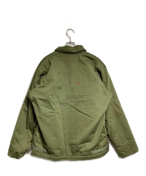 U'S NAVY（アメリカ海軍）U'S NAVY (アメリカ海軍) A-2デッキジャケット カーキ サイズ:Lの古着・服飾アイテム