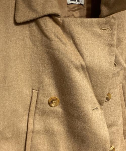 MIU MIU（ミュウミュウ）MIU MIU (ミュウミュウ) ショート丈Pコート/Short pea coat  ブラウン サイズ:36の古着・服飾アイテム